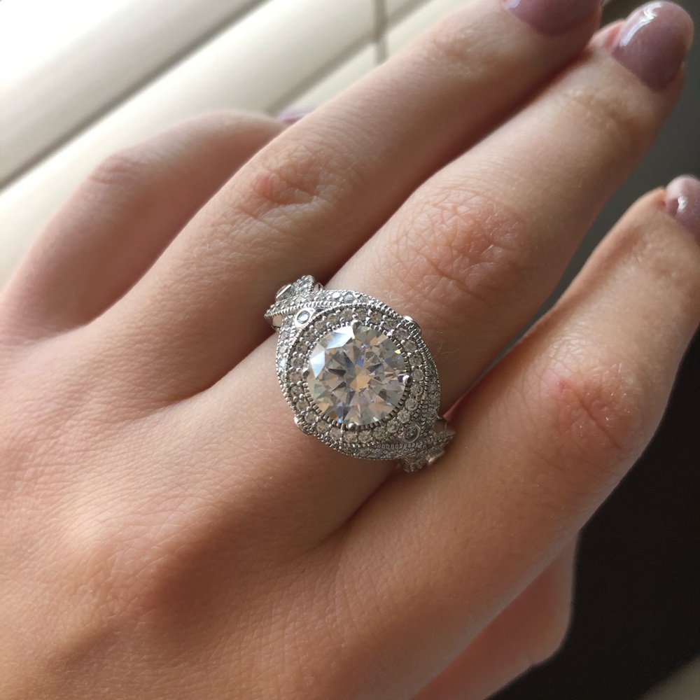 Sparkly statement costume ring.